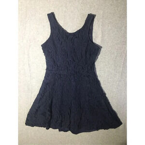 Womens Altar’d State Dress Size Large Navy Blue Lace Feminine Basic Mini